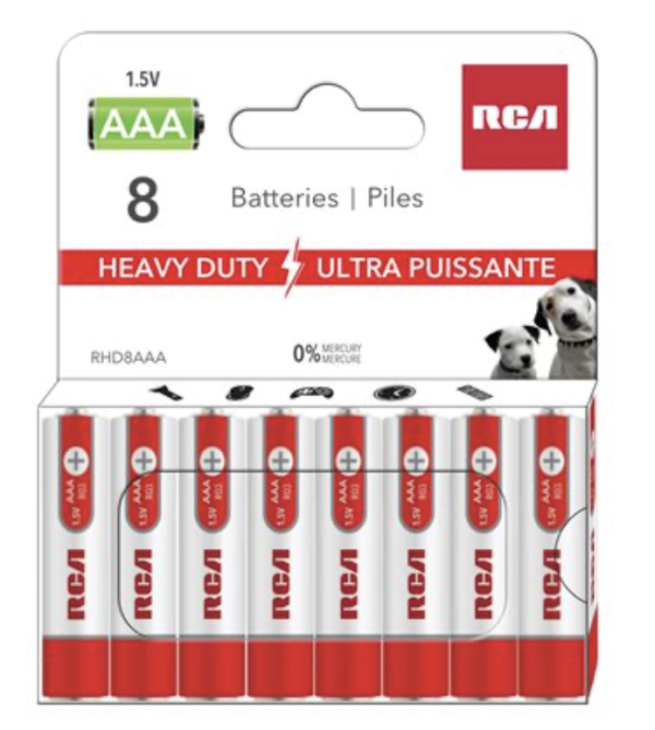 RCA Heavy Duty “AAA” Batteries ~ 8/pack